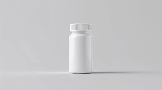 White medication bottle with no label.